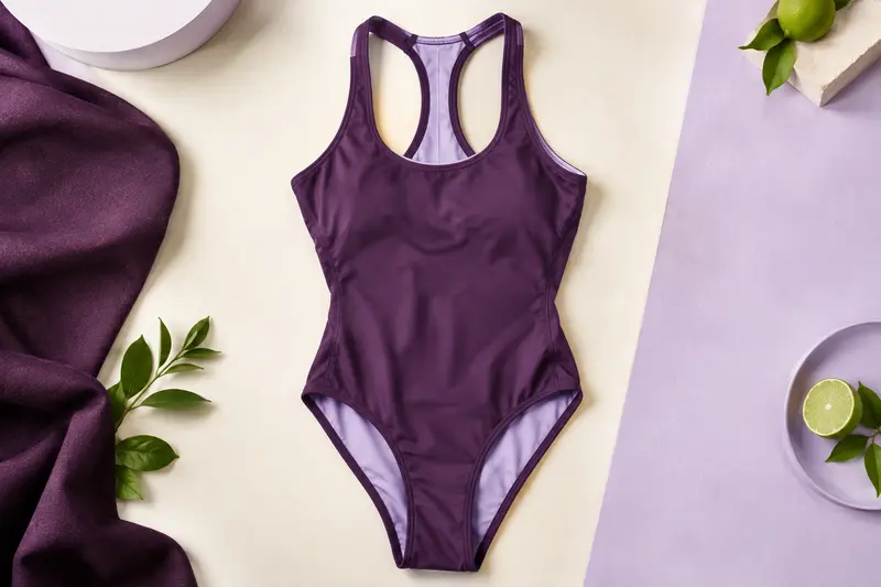 Maillot de bain de natation présenté à plat en studio