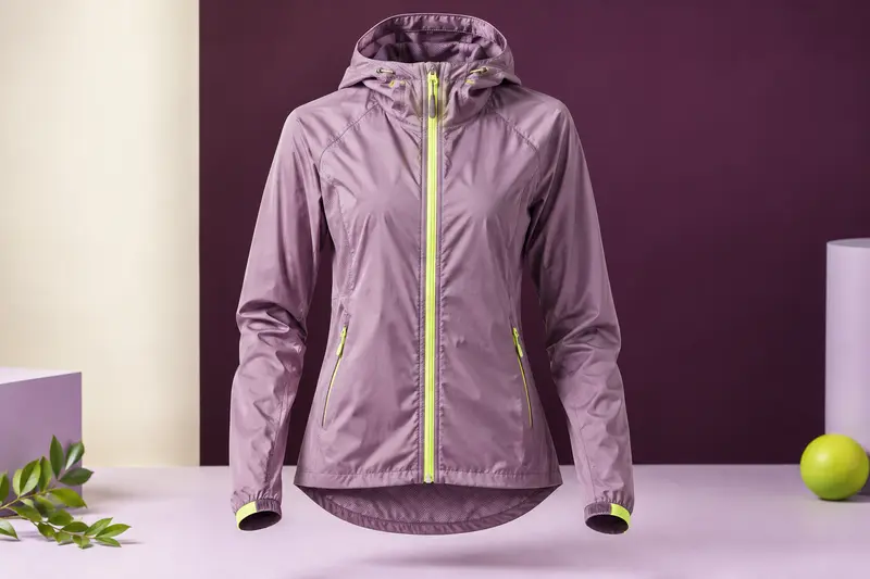 Veste de running pour femme présentée de face en studio
